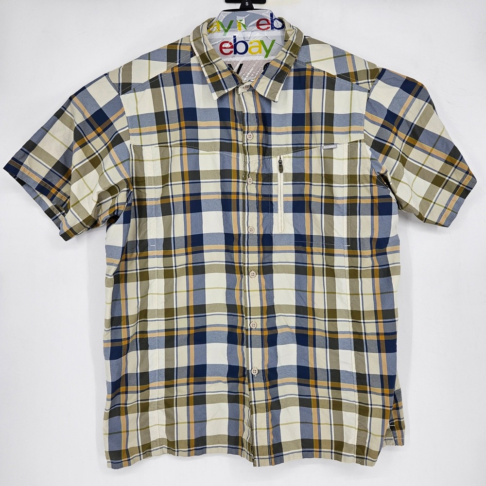 Columbia Shirt Mens XXL Vented Fishing Omni Shade Button Up‎ Short Sleeve Plaid